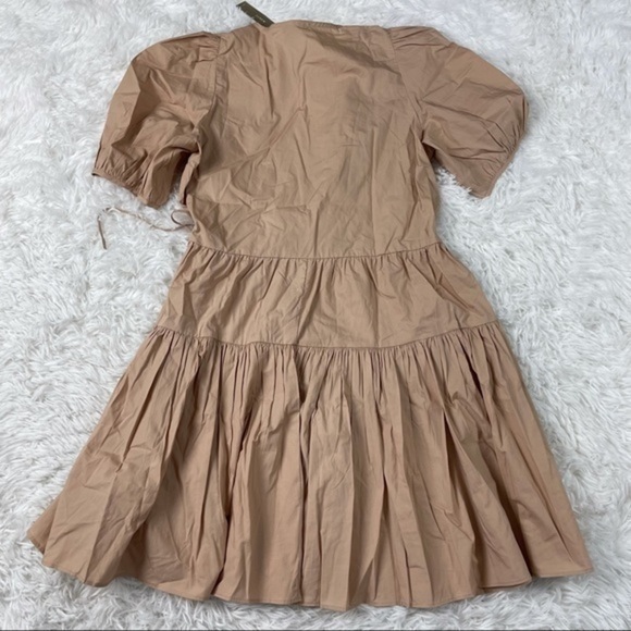 New J Crew Puff Sleeve Cotton Poplin Wrap Dress - Picture 4 of 10